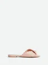 Bottega Veneta Blink Intrecciato Leather Flat Mules In Beige