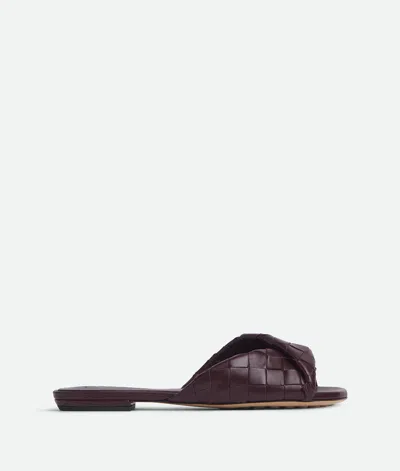 Bottega Veneta Blink Flat Mule In Dark Barolo