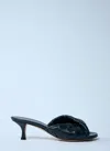 Bottega Veneta Interciato Woven Twist Mule Sandals In Black