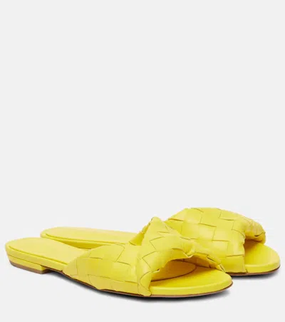 Bottega Veneta Blink Intrecciato Leather Slides