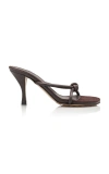 BOTTEGA VENETA BLINK JUTE-TRIMMED LEATHER SANDALS