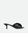 Bottega Veneta Interciato Woven Twist Mule Sandals In Black