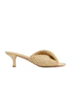 Bottega Veneta Raffia Blink Mules 50 In Nude