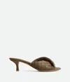 Bottega Veneta Mud Nappa Leather Blink Flat Sandals In Pinecone