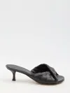 Bottega Veneta Interciato Woven Twist Mule Sandals In Black