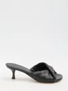 Bottega Veneta Interciato Woven Twist Mule Sandals In Black