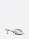 Bottega Veneta Silver Slip On Heels In Metallic