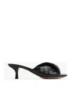 Bottega Veneta Interciato Woven Twist Mule Sandals In Negro