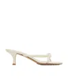 Bottega Veneta White Blink Mules In Nude