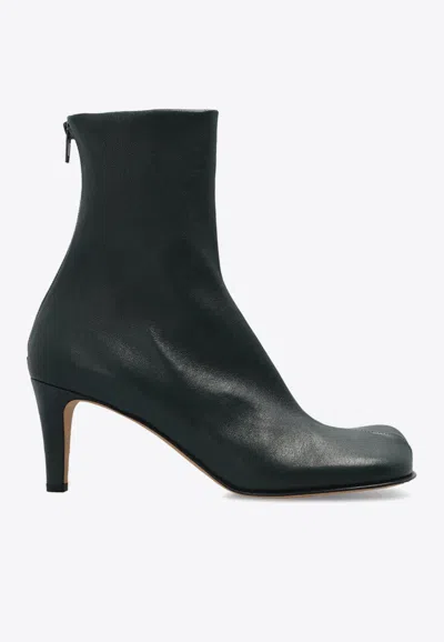 Bottega Veneta Bloc 70 Ankle Boots In Leather In Black