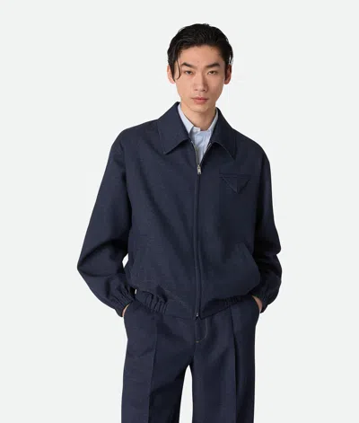 Bottega Veneta Blouson Aus Melierter Wolle In Purple
