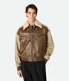 Bottega Veneta Multicolor Leather Bomber Jacket In Brown