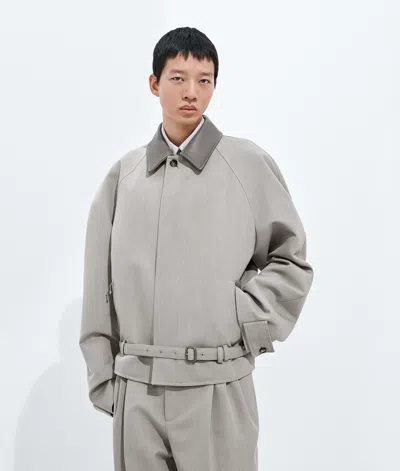 Bottega Veneta Wool Melange Blouson In Gray