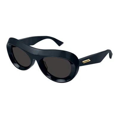 Bottega Veneta Blue Acetate Sunglasses In Black
