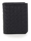 Bottega Veneta Blue Card Holder With Intrecciato Motif In Leather Man In Multicolor