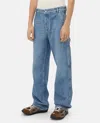 Bottega Veneta Hose Aus Bedrucktem Leder Mit Denim-effekt In Blue