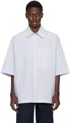 Bottega Veneta Blue Check Shirt In 4026 Pale Blue