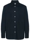 BOTTEGA VENETA BLUE COMPACT BUTTON-UP COTTON SHIRT