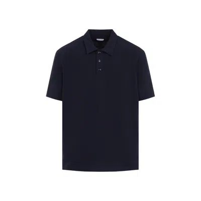 BOTTEGA VENETA BOTTEGA VENETA BLUE COTTON POLO T-SHIRT