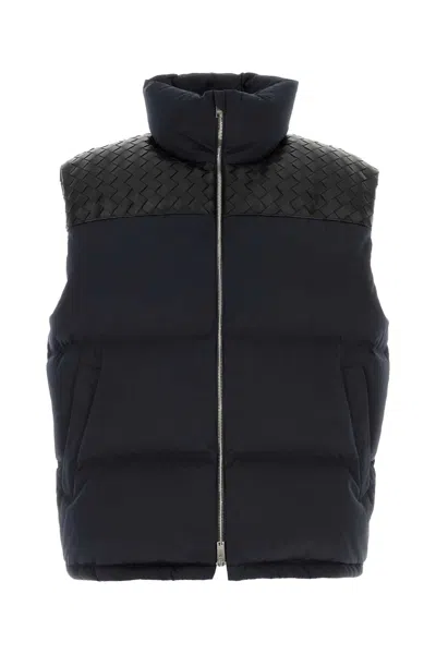 Bottega Veneta Men Midnight Blue Cotton Blend Down Jacket In Black