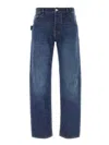 Bottega Veneta Blue Straight Jeans With Logo Patch In Denim Man In Blue