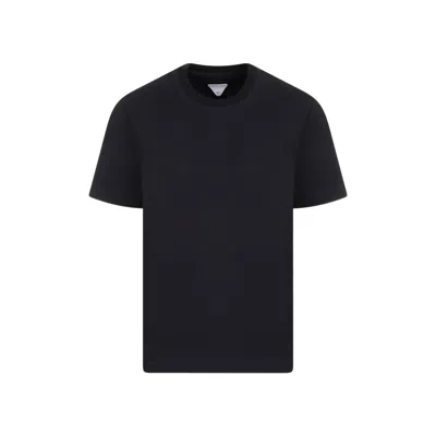 Bottega Veneta Blue Cotton T-shirt In Black