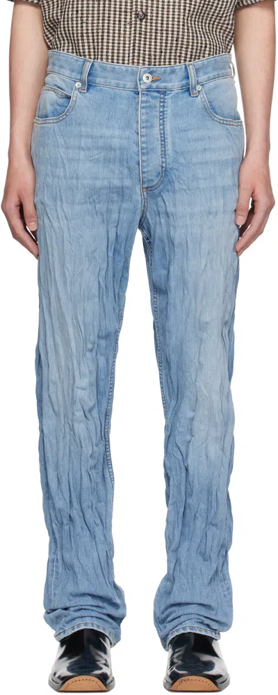 Bottega Veneta Blue Crushed Jeans