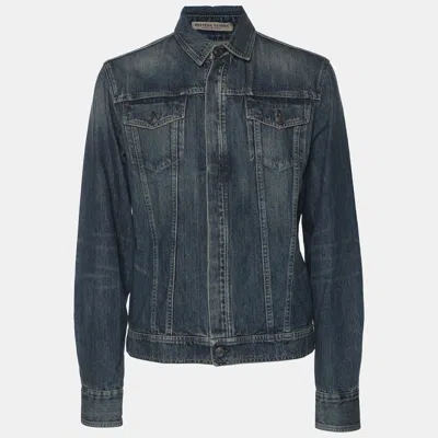 Pre-owned Bottega Veneta Blue Denim Button Front Jacket M