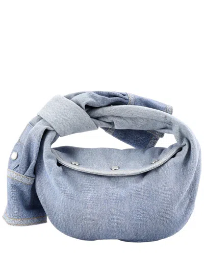 Bottega Veneta Blue Denim Jodie Hobo Shirt Effect Mini (authentic Pre-loved)