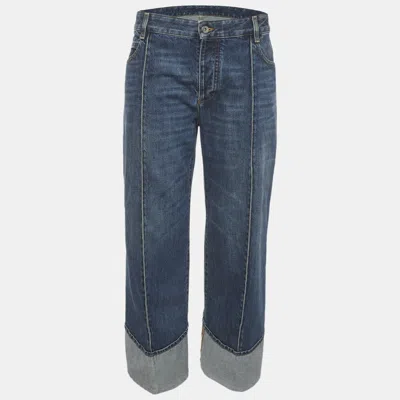 Pre-owned Bottega Veneta Blue Denim Straight Fit Jeans M