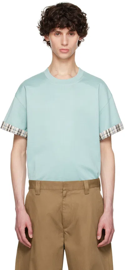 Bottega Veneta Blue Double Layer T-shirt In 3012 Steelblue