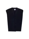 Bottega Veneta Blue Flat Rib Knit Cardigan-like Vest