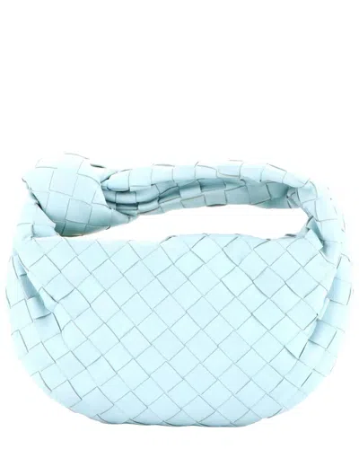Bottega Veneta Blue Intrecciato Sheep Leather Jodie Hobo Mini (authentic Pre-loved)