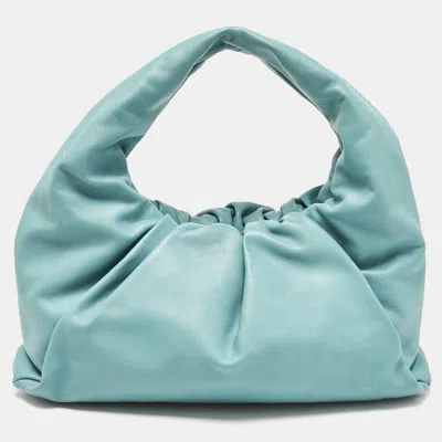 Pre-owned Bottega Veneta Blue Jean Leather Medium The Shoulder Pouch Bag