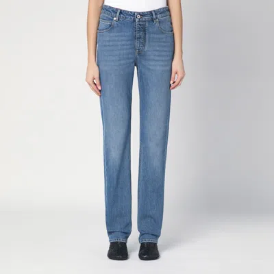 Bottega Veneta Blue Jeans With Intrecciato Patch