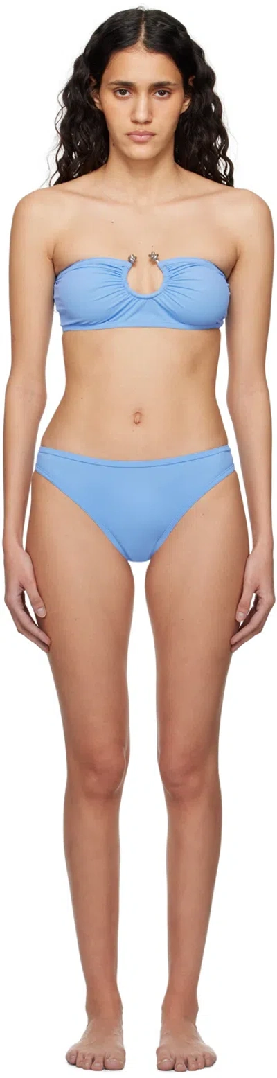 Bottega Veneta Knot Ring Bikini In Blue