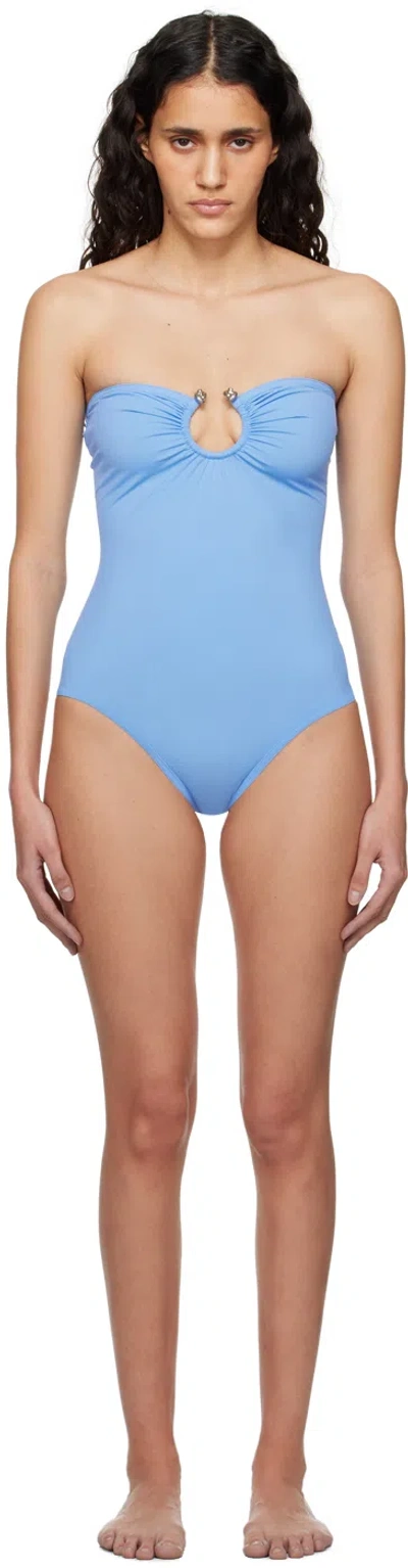 Bottega Veneta Blue Knot Ring One-piece Swimsuit In 4225 Admiral