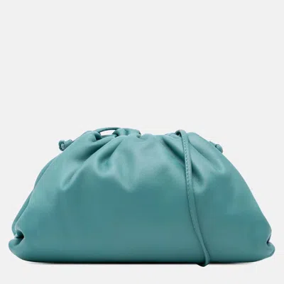 Pre-owned Bottega Veneta Blue Lambskin The Mini Pouch