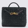 Bottega Veneta Black Medium Andiamo Bag In Black