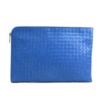 Pre-owned Bottega Veneta Blue Leather Clutch Bag ()