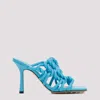 Bottega Veneta 100mm Twisted Interwoven Leather Sandals In Blue