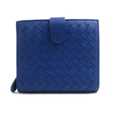Pre-owned Bottega Veneta Blue Leather Wallet (bi-fold) ()