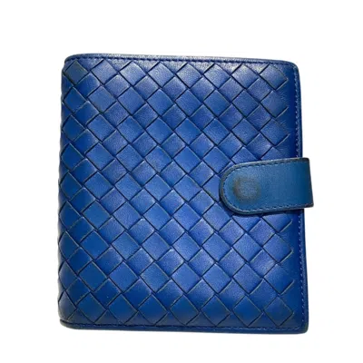Pre-owned Bottega Veneta Blue Leather Wallet (bi-fold) ()