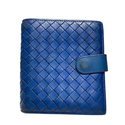 Pre-owned Bottega Veneta Blue Leather Wallet (bi-fold) ()