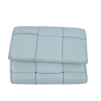 Pre-owned Bottega Veneta Blue Leather Wallet (tri-fold) ()