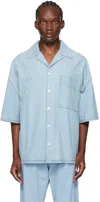 Bottega Veneta Light Blue Dropped Shoulder Shirt In 4946 Light Bleach