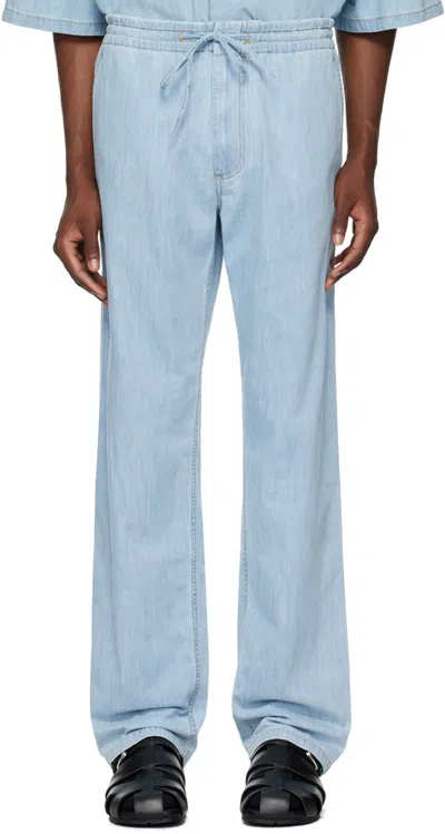 Bottega Veneta Blue Light Bleached Elasticized Jeans In 4946 Light Bleach
