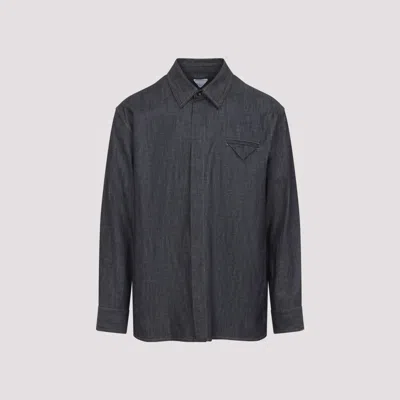 BOTTEGA VENETA BLUE LONG SLEEVES DENIM SHIRT