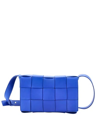 Bottega Veneta Blue Maxi Intrecciato Leather Cassette Crossbody Small  (authentic Pre-loved)