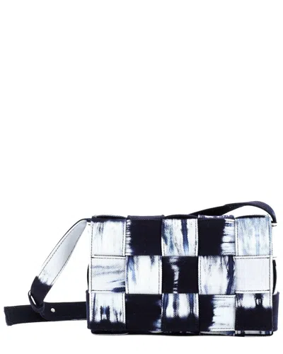 Bottega Veneta Blue Maxi Intrecciato Tie-dye Denim Cassette Crossbody  (authentic Pre-loved) In Multi